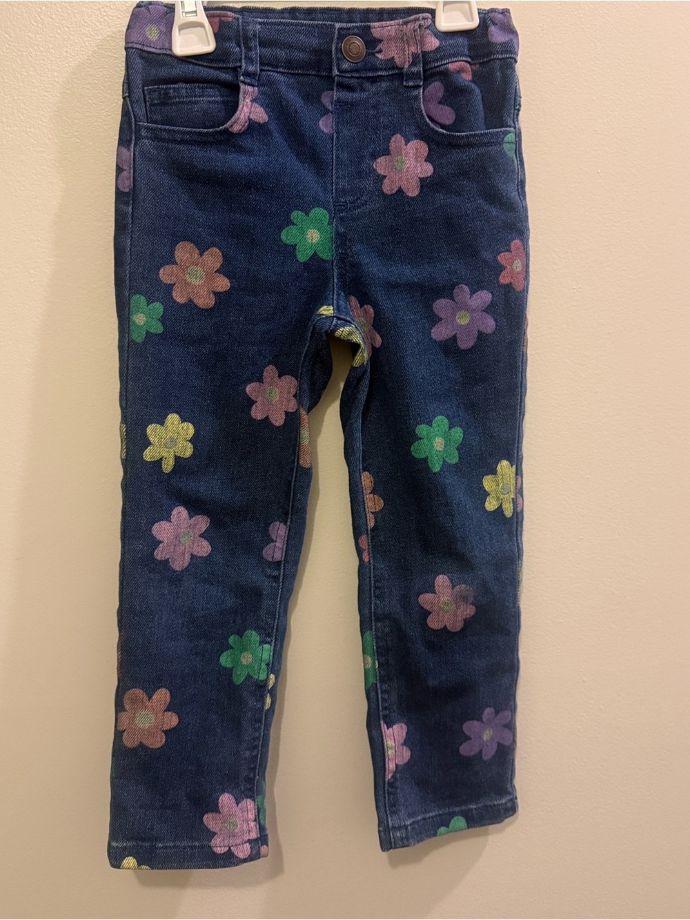 Garanimals Toddler Girl Straight Denim Jean Floral Print Pull-On Pants; Size 4
